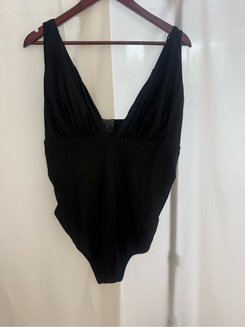 Black Deep-V One-Piece Swimsuit